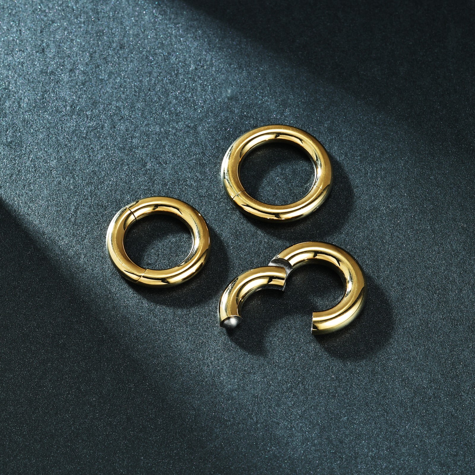 2G-12G Titanium Hinged Large Septum Ring Clicker Ear Gauge Hoop Earring Jewelry