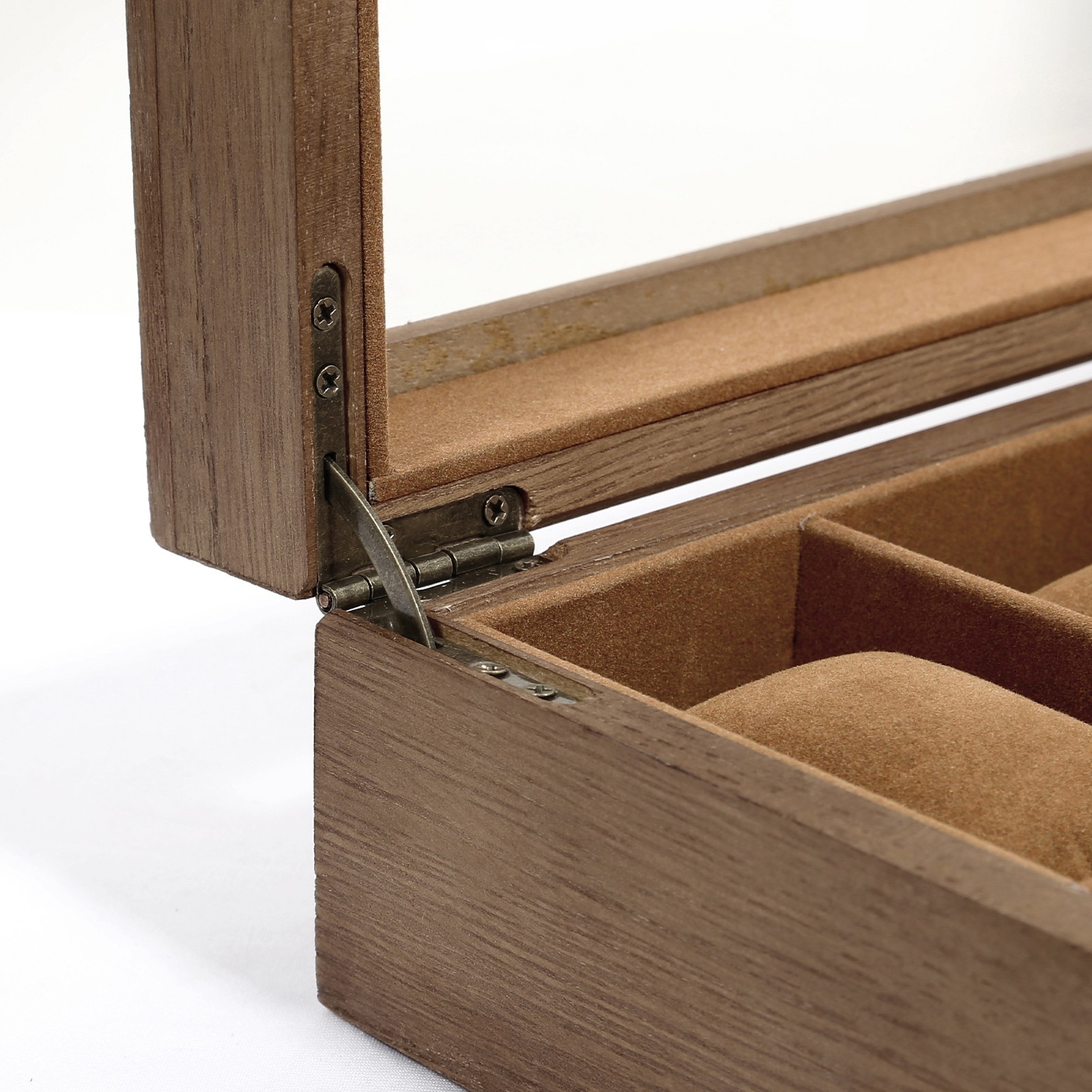 10 Slots Watch Box Wooden Jewelry Organizer Display Case with Glass Lid Gift
