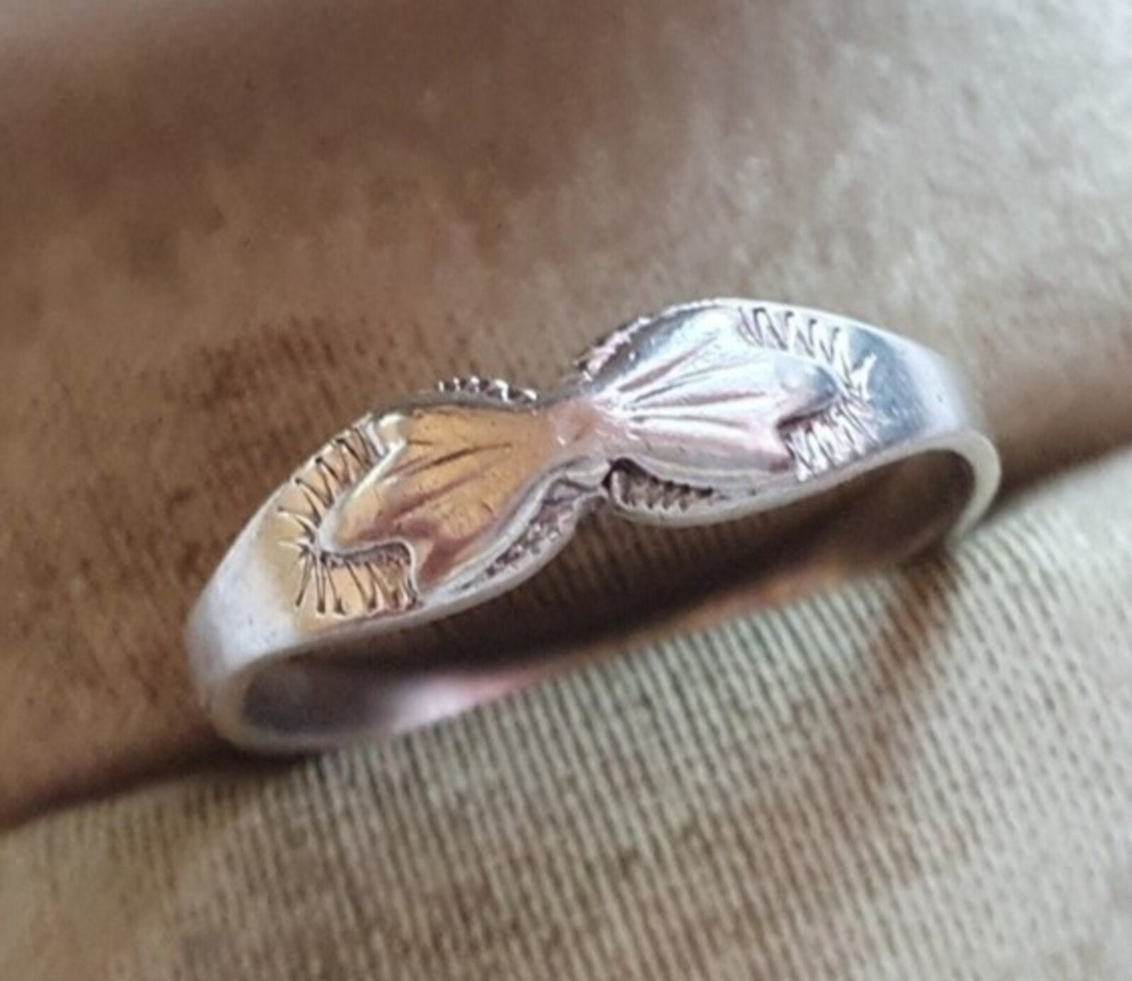 Vintage Soviet USSR ring sterling silver 916 Size 8.5 Weight 1.95 g.