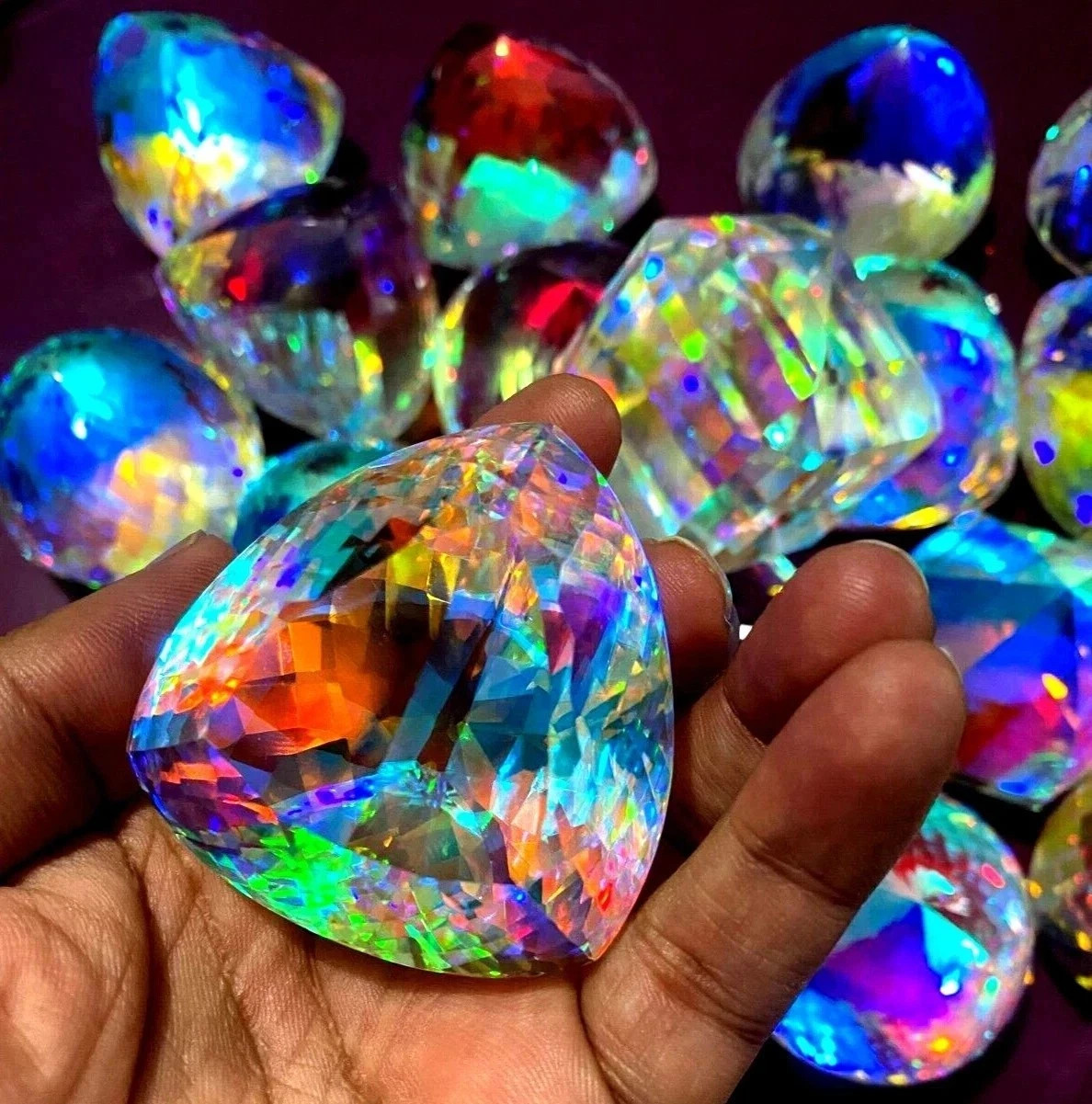 1000 Ct+ Rainbow Color Mix Cut Natural Big Size Mystic Topaz Gemstone Lot A+