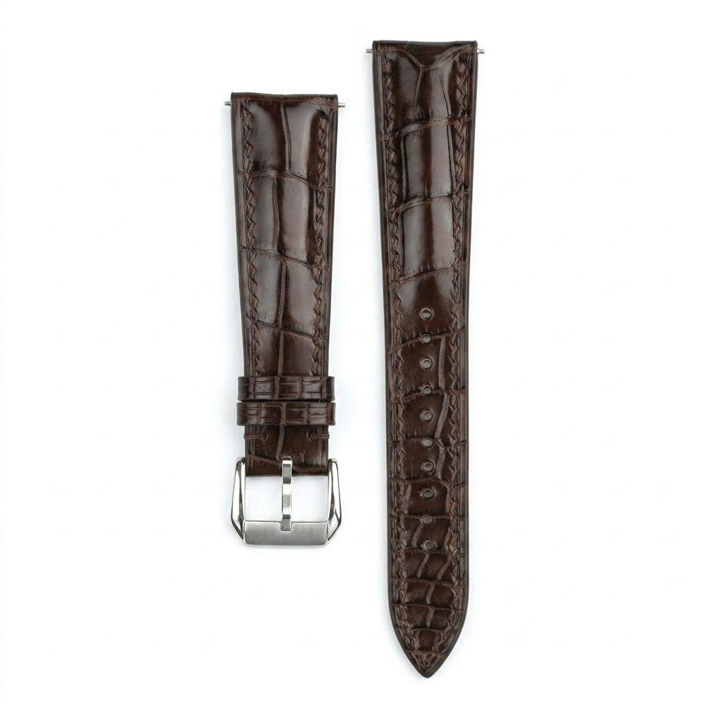 Genuine Alligator Print Leather Watch Strap Band, Crocodile Print Watch Band