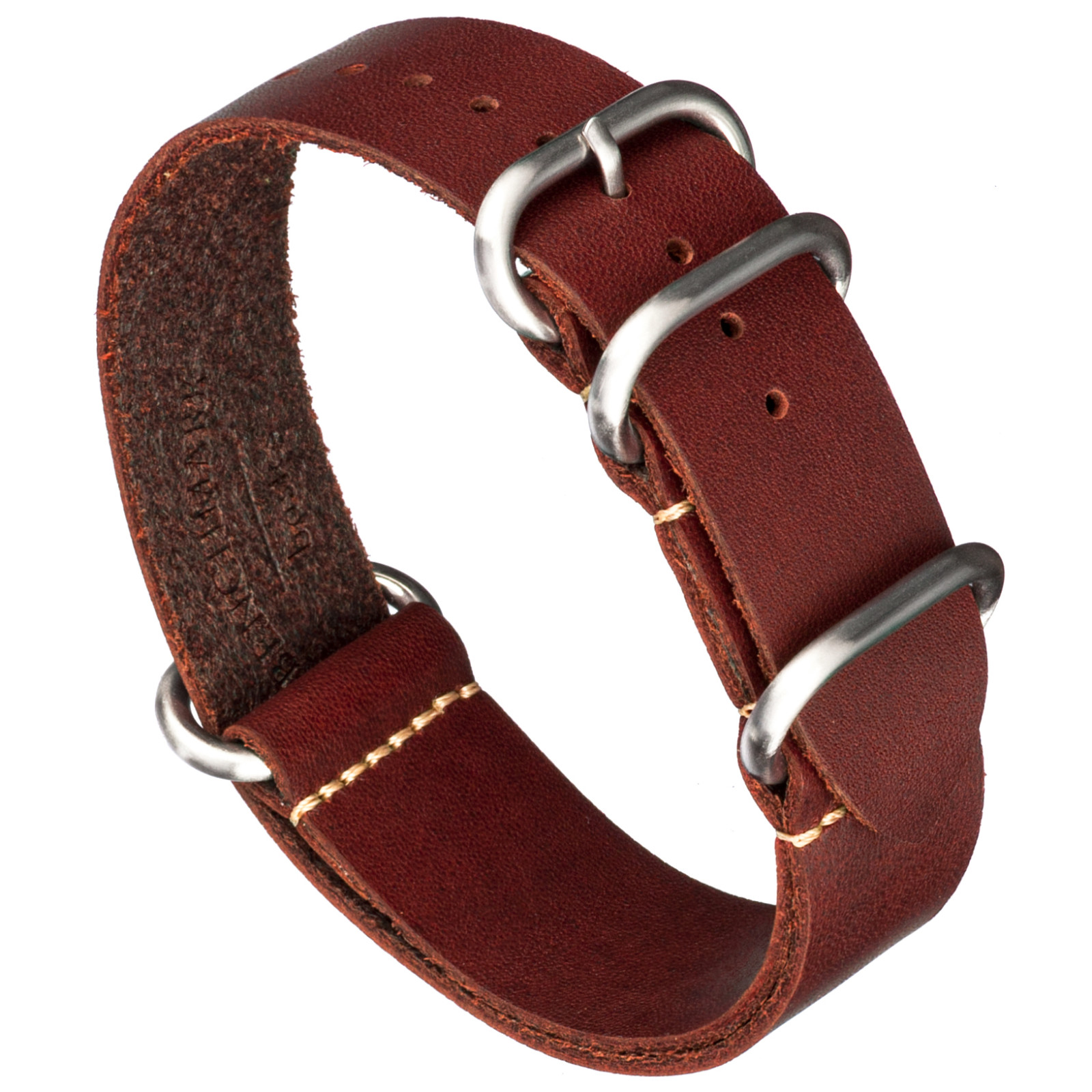 Crazy Horse Leather One Piece Watch Band – Oxblood Red – 18, 20, 22 or 24mm