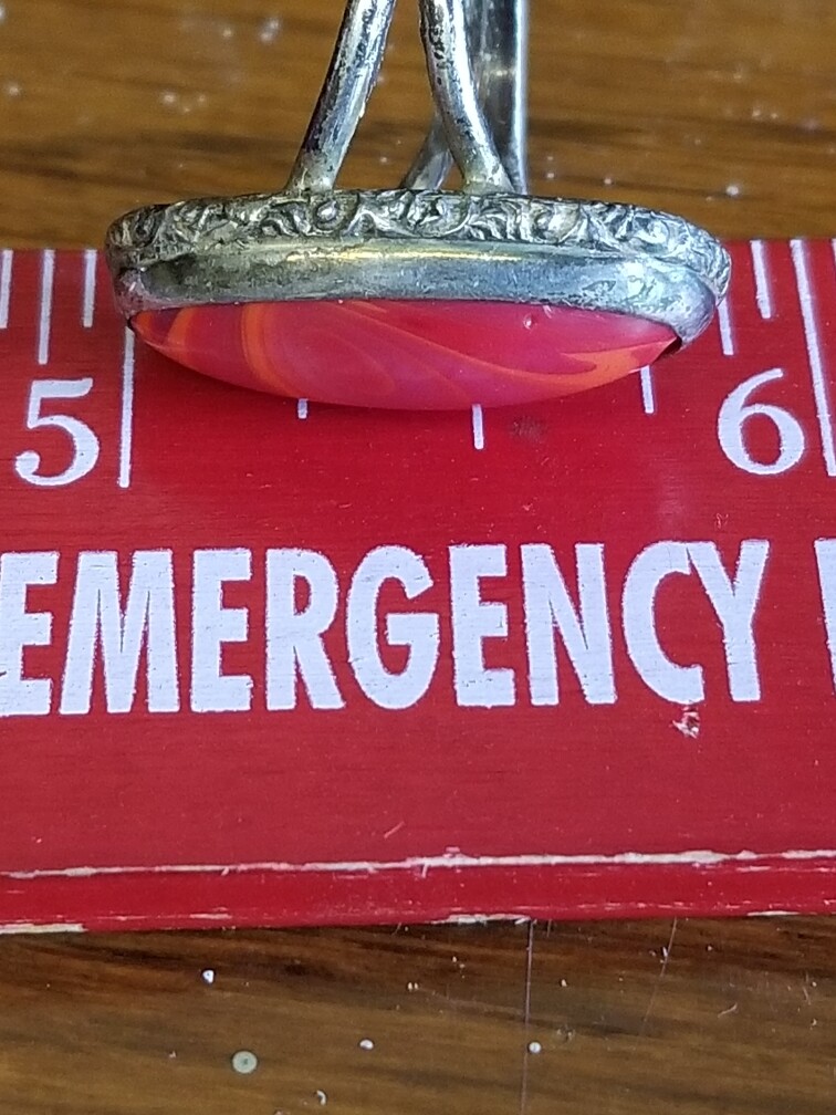 Vintage Red Stone Size 5.75 Women’s Ring. No Indications of metal type