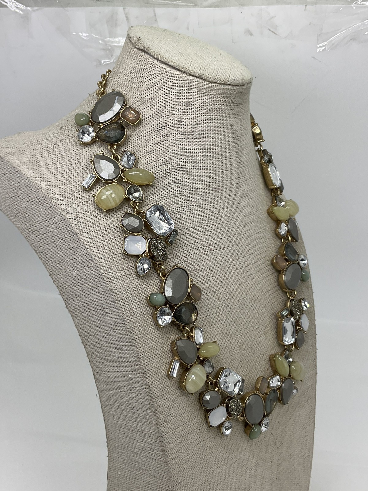 Ann Taylor Mixed Color Rhinestone Statement Necklace