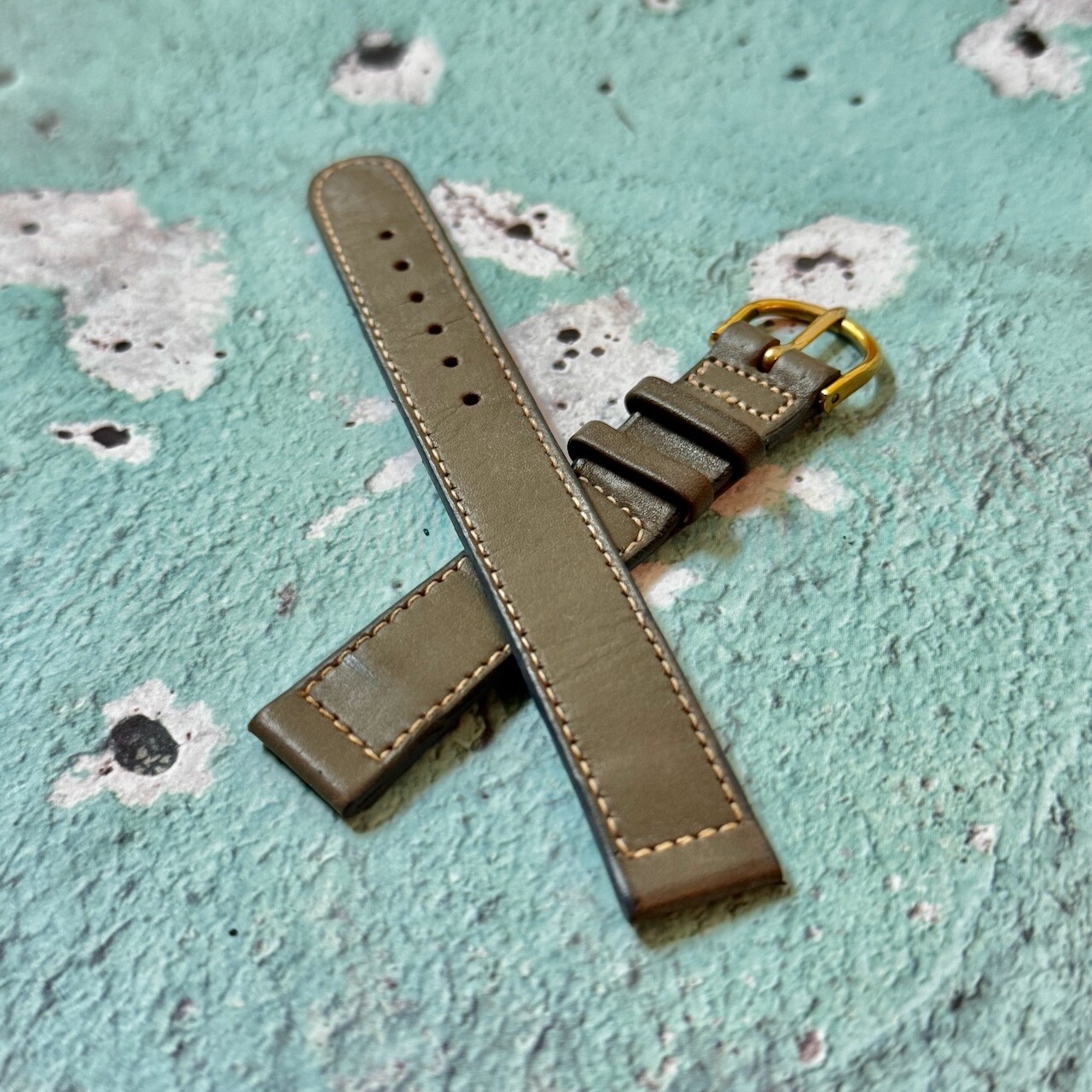 Gray Alaskan Calf 1930s/40s American vintage 14.5mm watch band Pigskin lined NOS