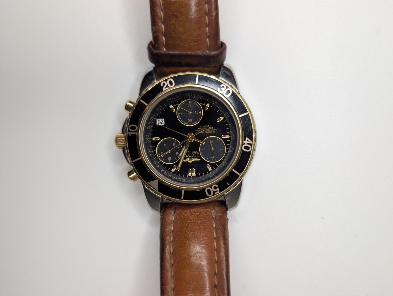 Vintage Sector 300 Chronograph Quartz Sapphire Crystal 100M