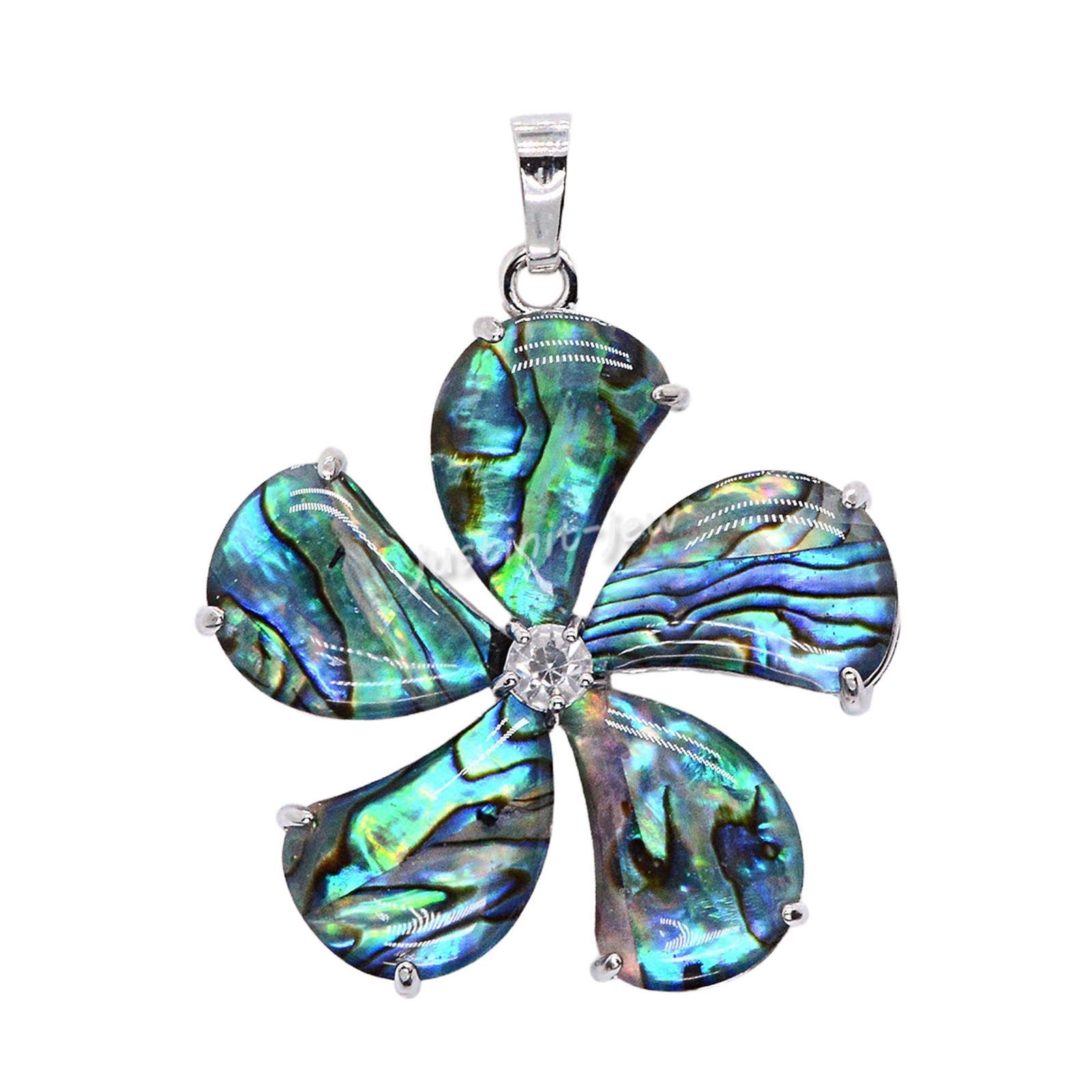 Natural Abalone Shell Pendant Bead Necklace 22 inch