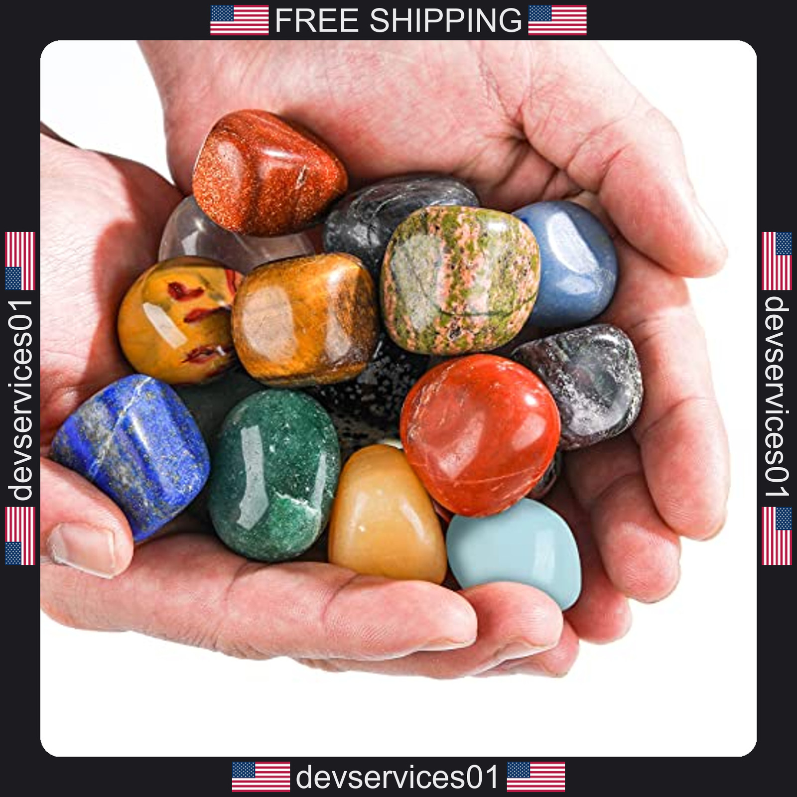 20 Pack Natural Tumbled Gemstones for Healing and Jewelry