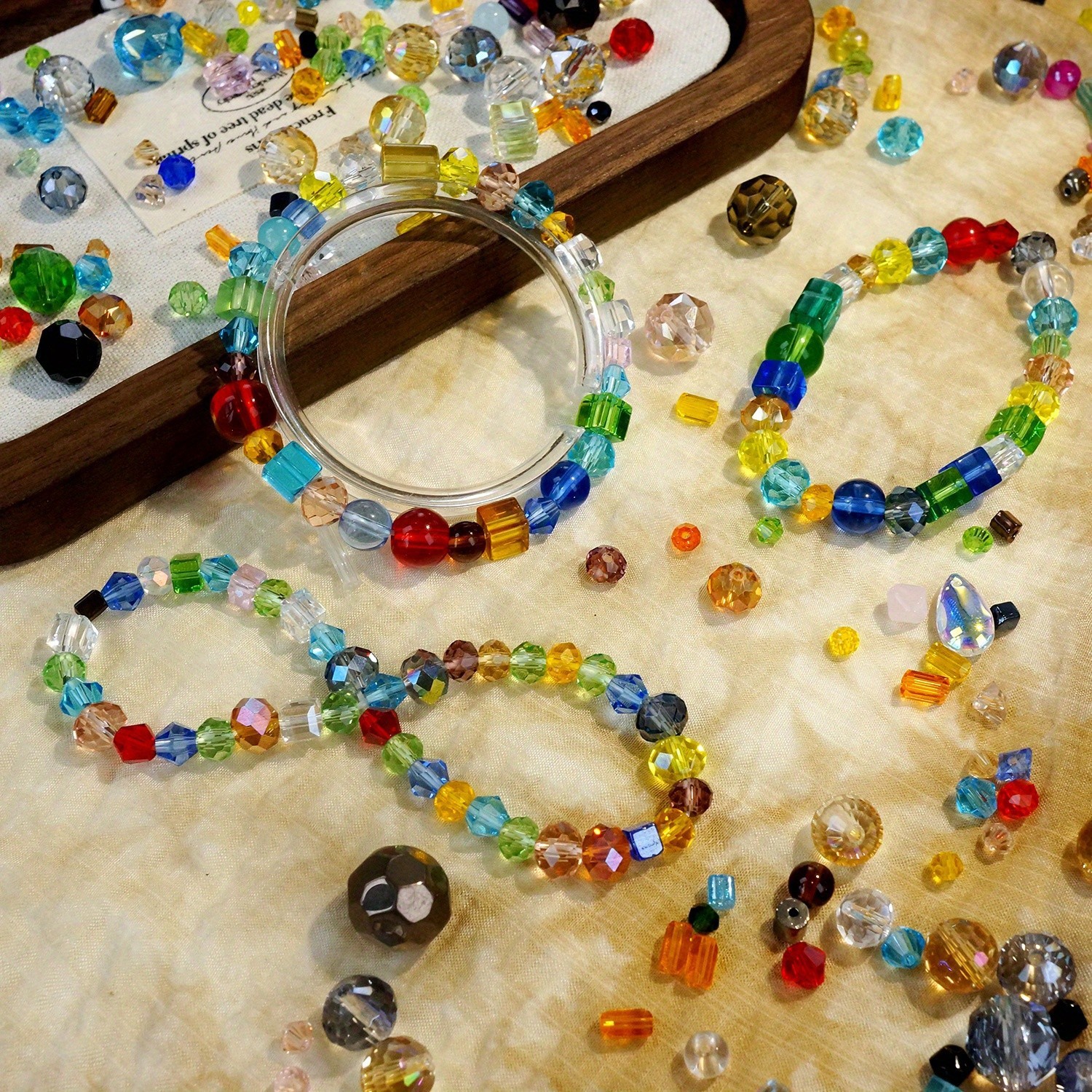 Mixed Color Glass Beads Kit for Bracelet Necklace Jewelry Making DIY with box