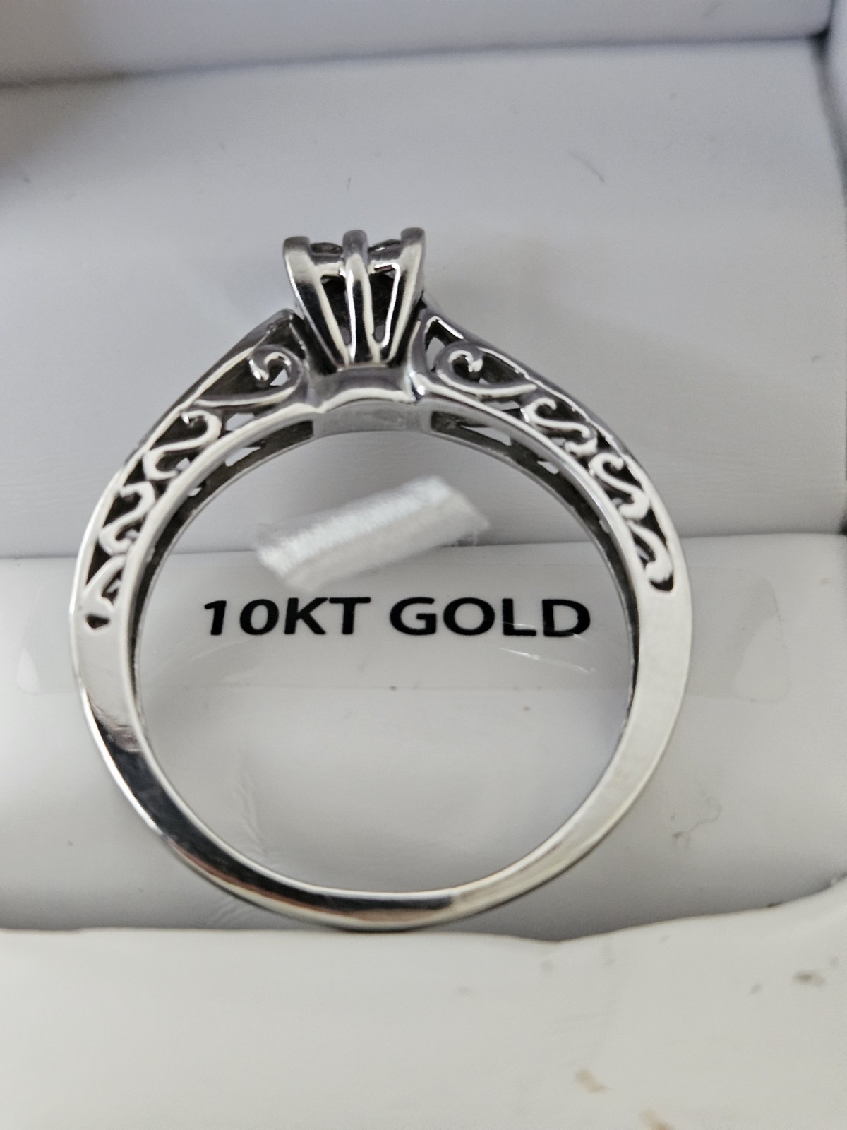 KEEPSAKE WHITE GOLD & 0.2 CARAT DIAMOND ENGAGEMET RING SIZE 8.25