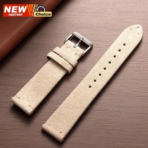 16 18 19 20 21 22 MM Soft Suede Leather Vintage Strap Watch Band Quick Release