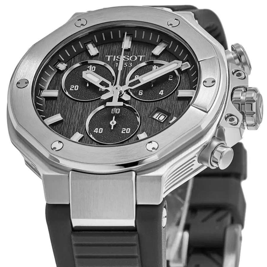 New Tissot T-Race Chronograph Black Dial Rubber Men’s Watch T141.817.17.051.00