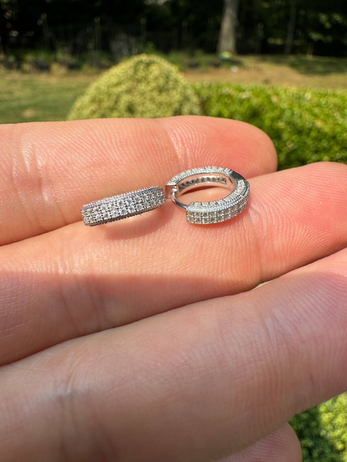 Moissanite Real 925 Silver Small Huggie Hoop Earrings 12mm Mens Ladies Hoops