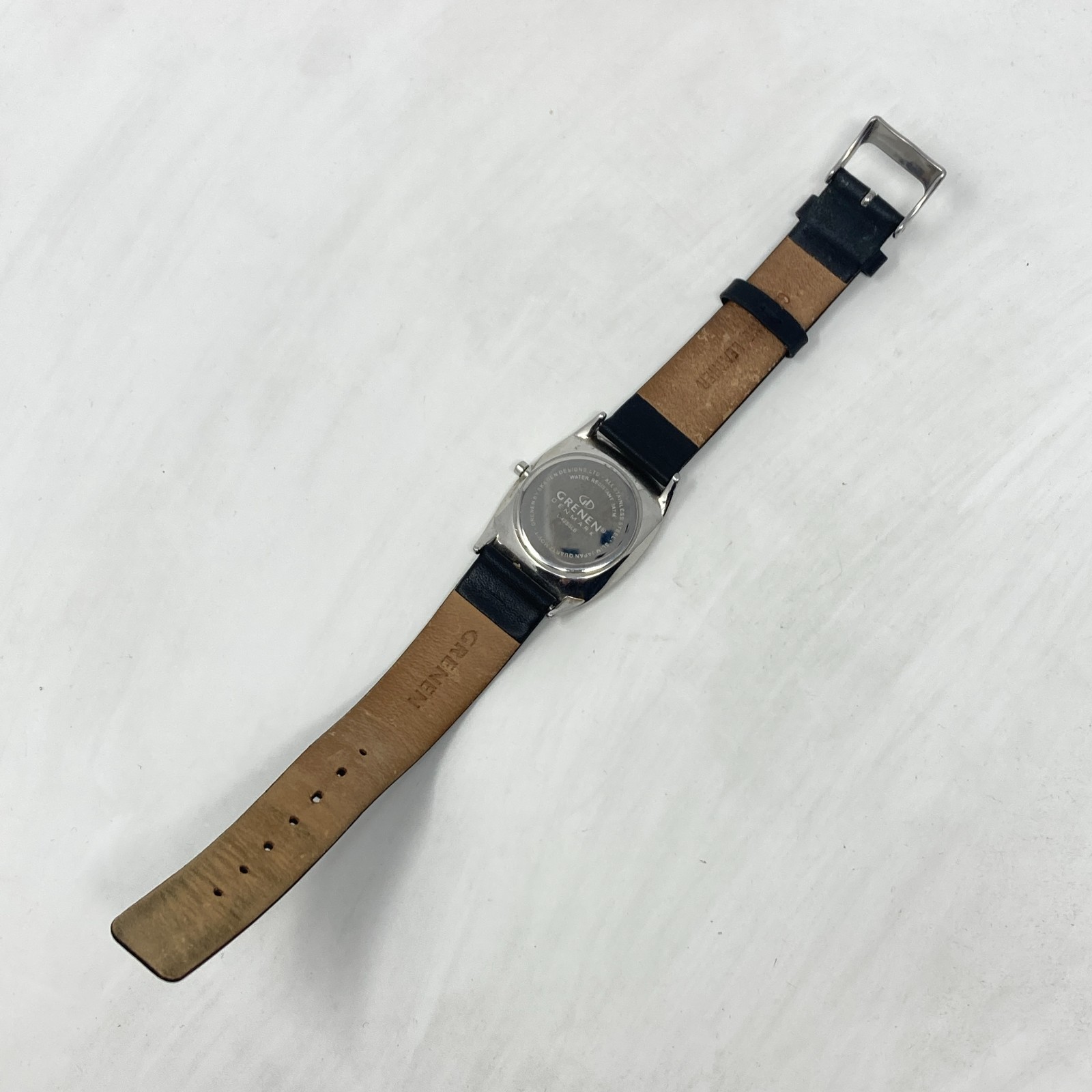 Skagen Grenen Watch Women 29mm Silver Tone Date Crystals Leather New Battery