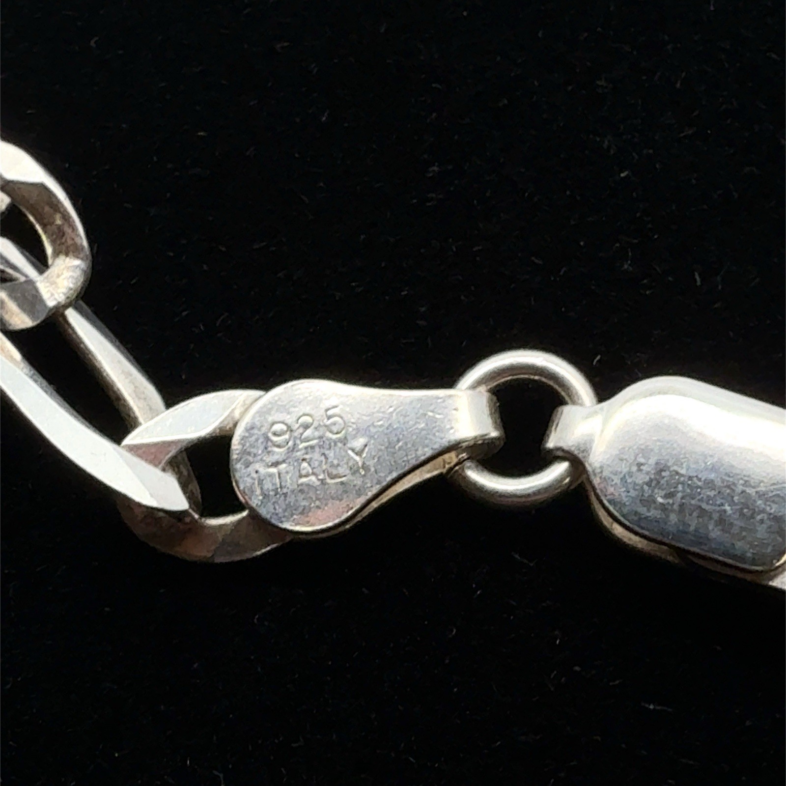 Peter Stone Saint Michael Sterling Silver Pendant On 20” Figaro Necklace, 21.5g
