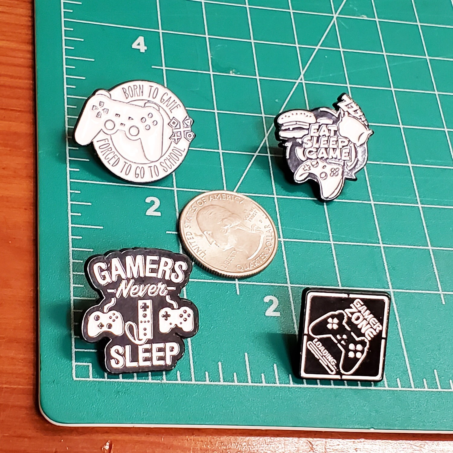 4 video game themed enamel pins – kids gamer gift pin set