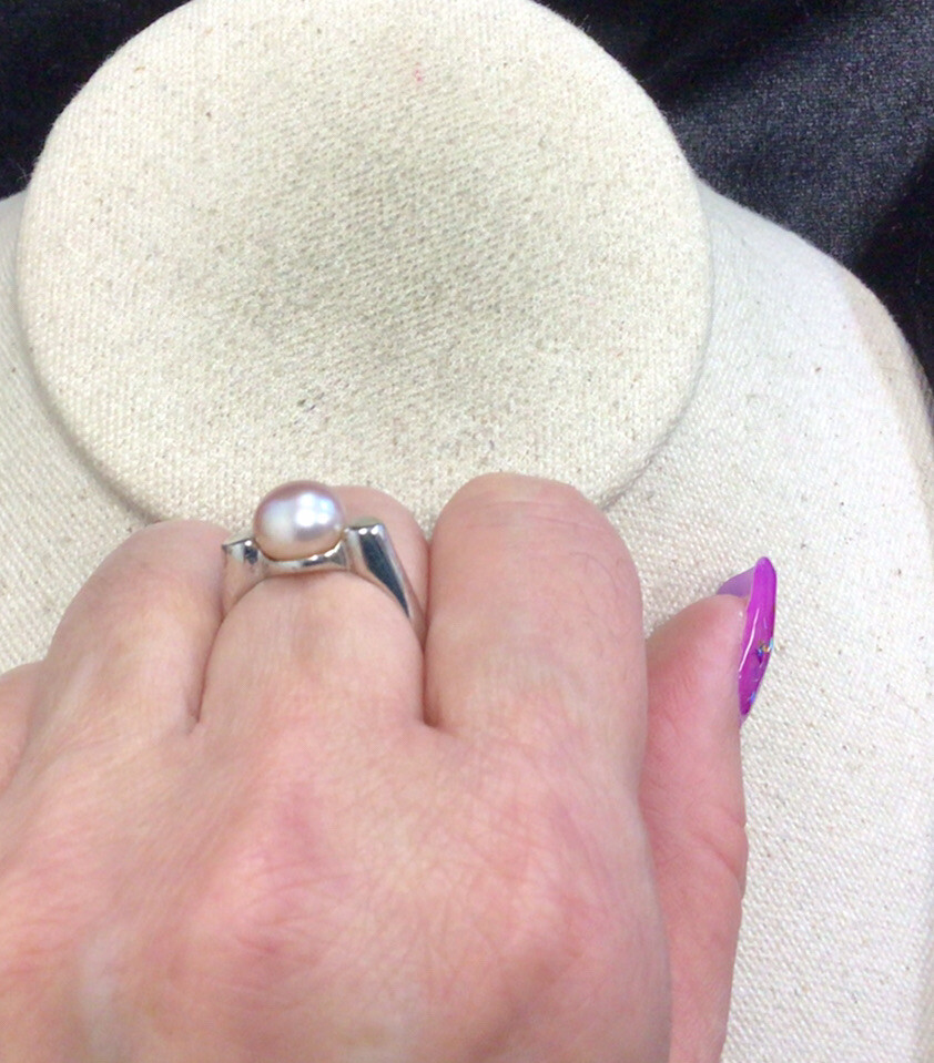 Honora Stelring Silver 925 Genuine Pink Pearl Ring Sz 8 P534