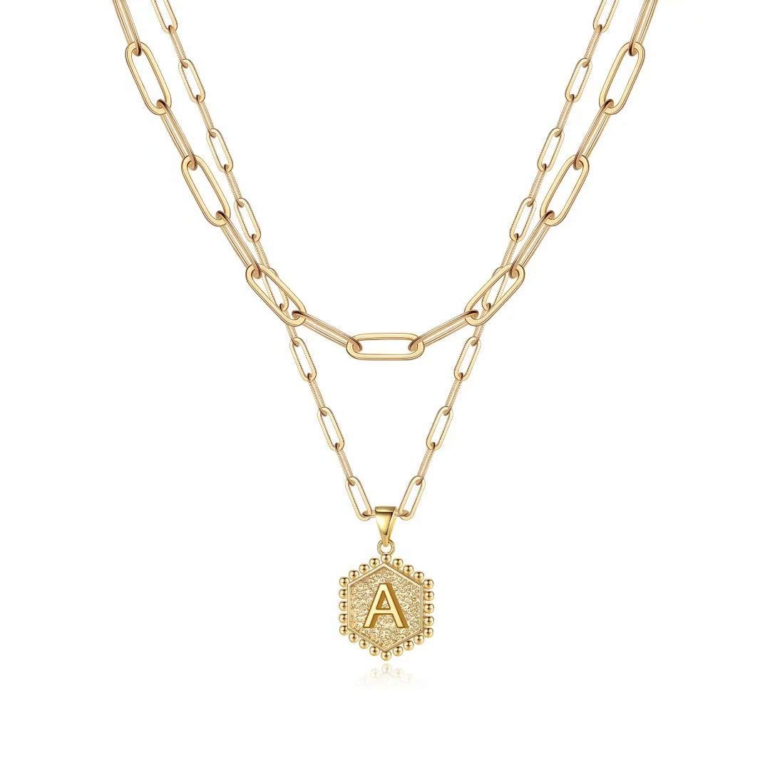 Gold Initial Necklace for Women – Layered Jewelry Gifts