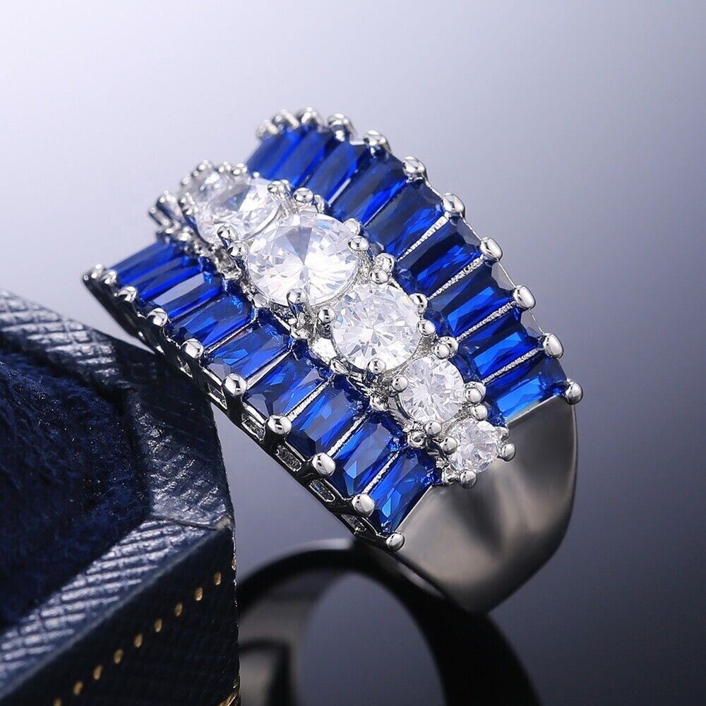 925 Silver Plated Beautiful Ring For Fiacee Gifts 2.8 CT CZ Anniversary Ring