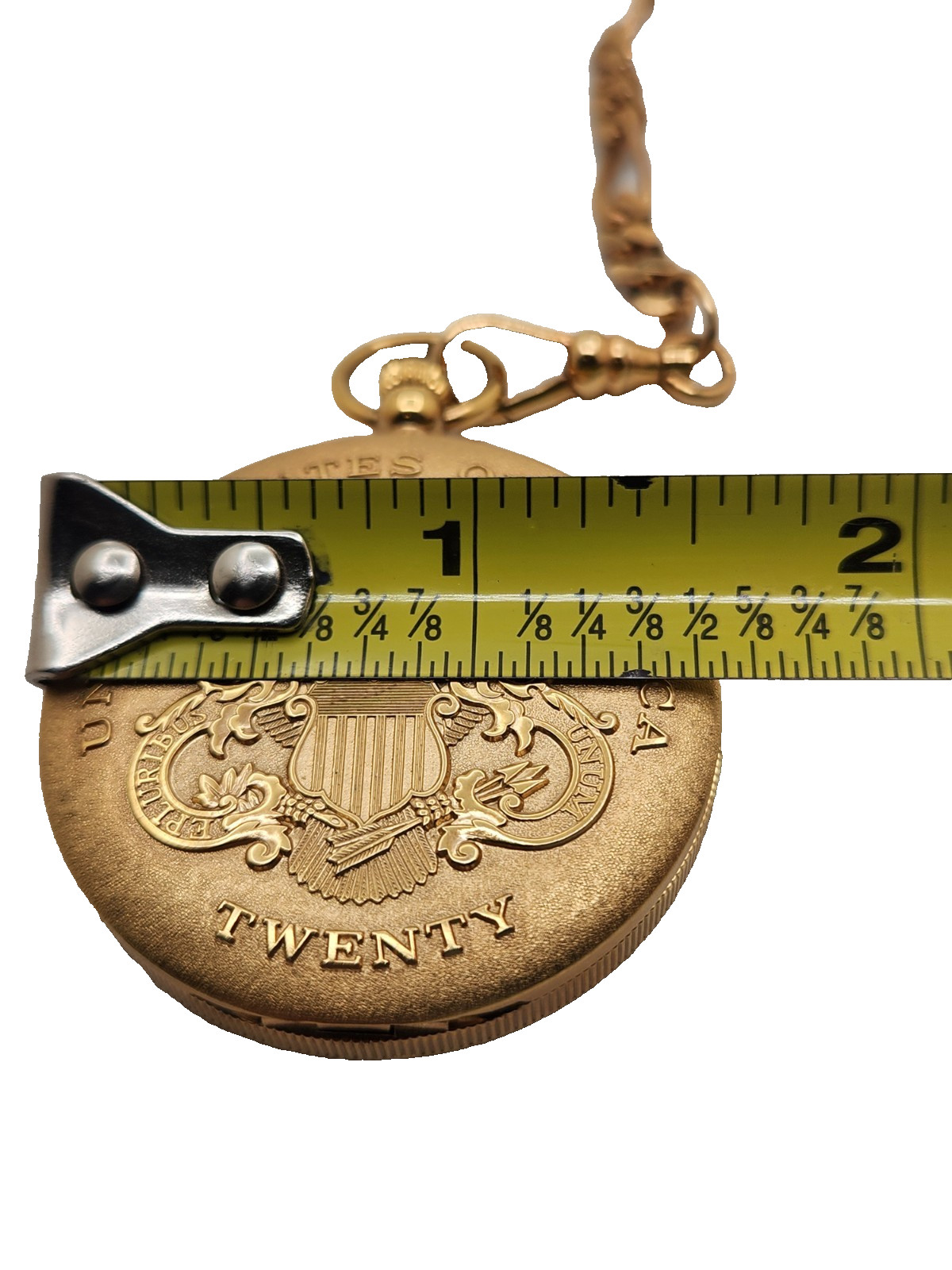 Colibri Golden Engraved Swiss Made Quartz Pocket Watch W/FOB