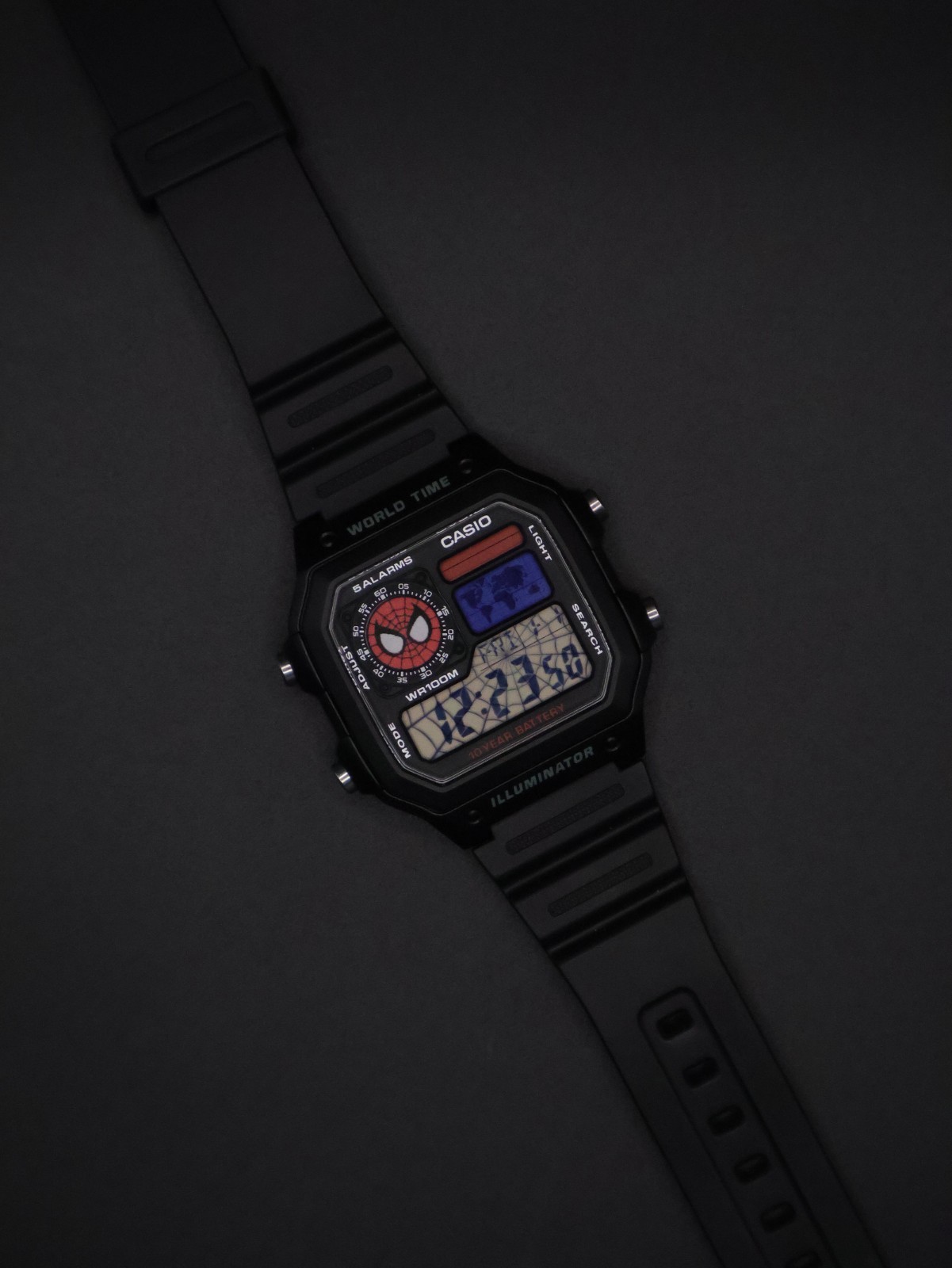 “Underoos” | Custom Spider-Man Casio Watch | Royale | AE-1200WH | 🕷️🕸️🔴 | MOD