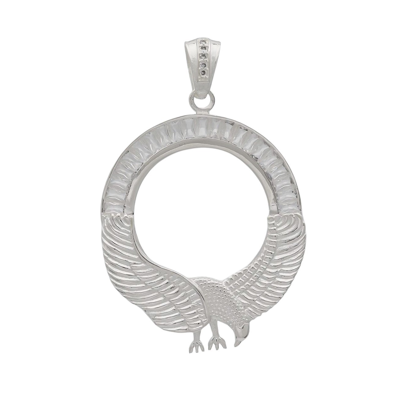 Sterling Silver 1 Onza Plata Libertad Mexico Bezel Coin Prong Back Round Edge
