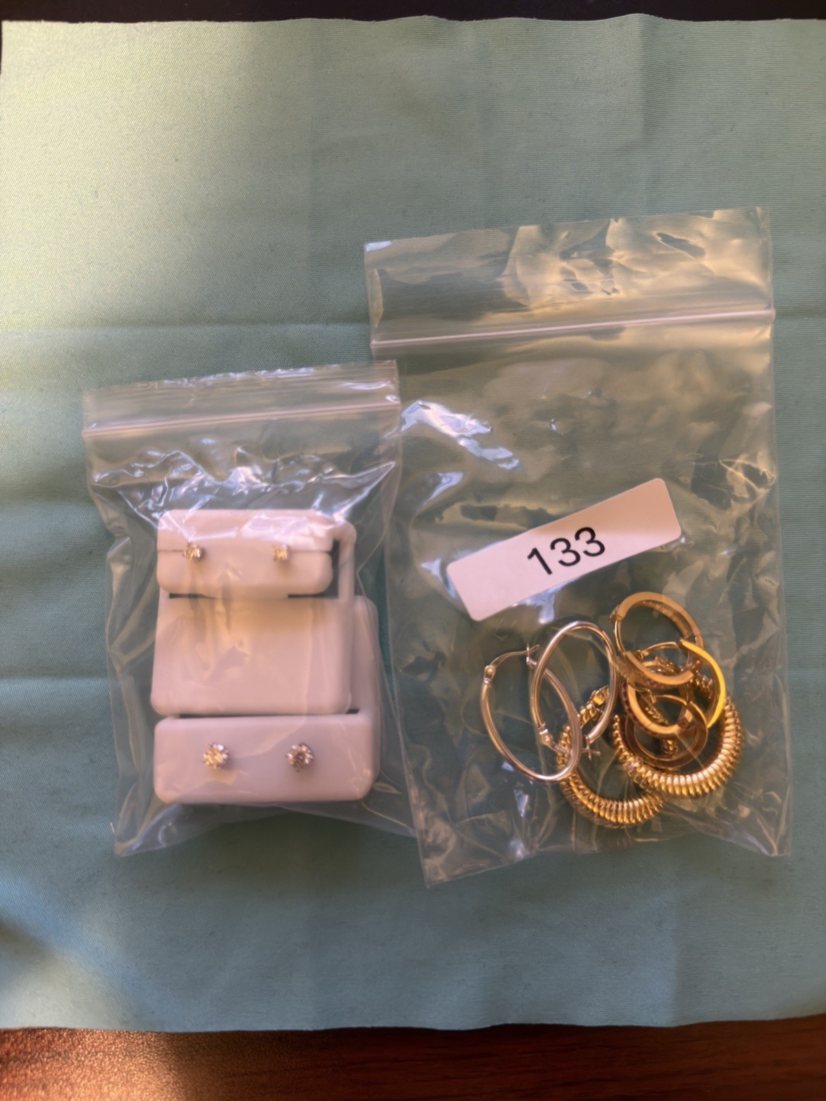 Lot Of 925 Sterling Silver Earrings, Moissanite Studs, Huggies Etc