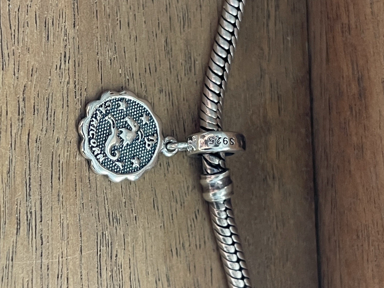 S925 sterling silver Capricorn Zodiac Sing Charm