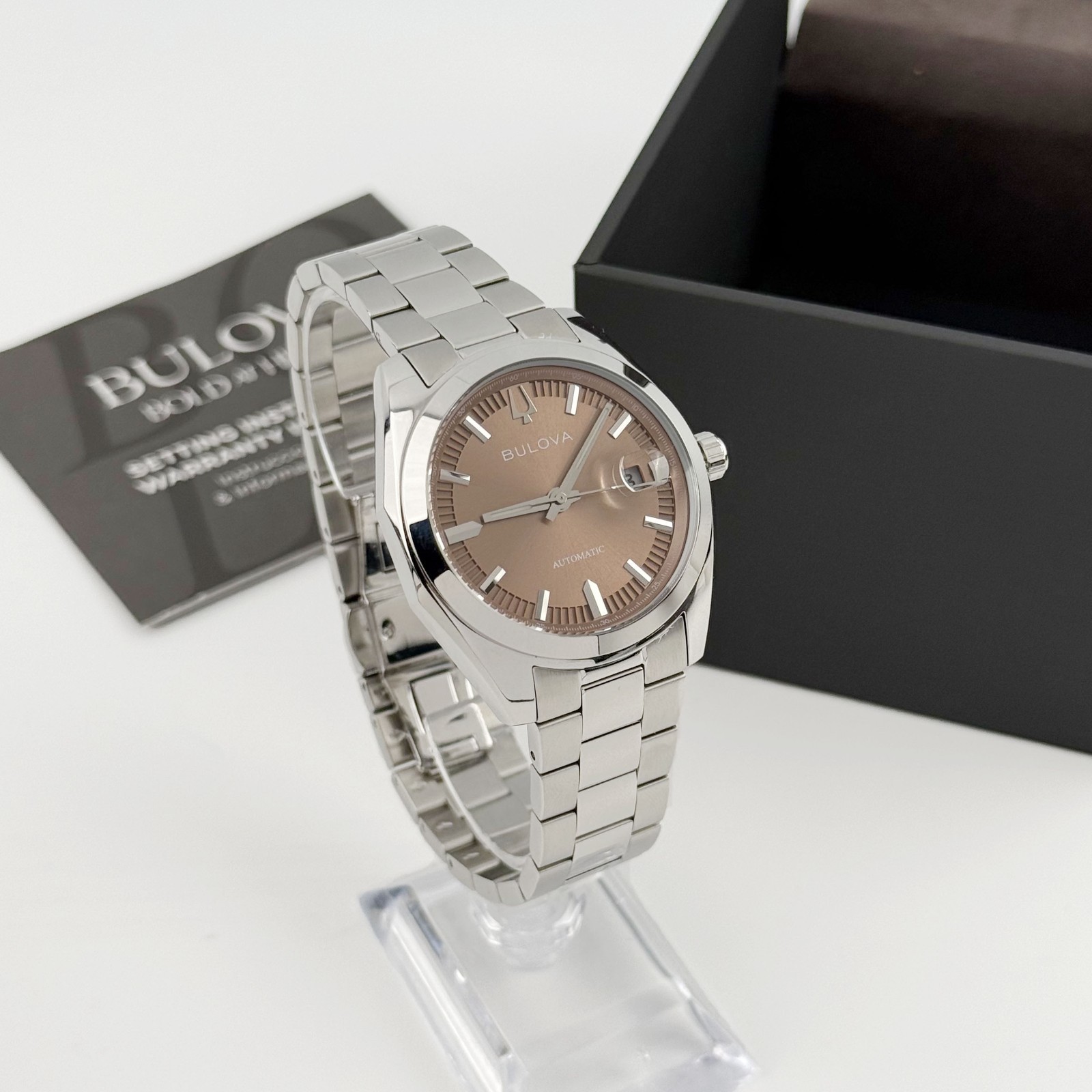 Bulova Surveyor Automatic Classic 96B470 Brown Dial Men’s Watch 39mm