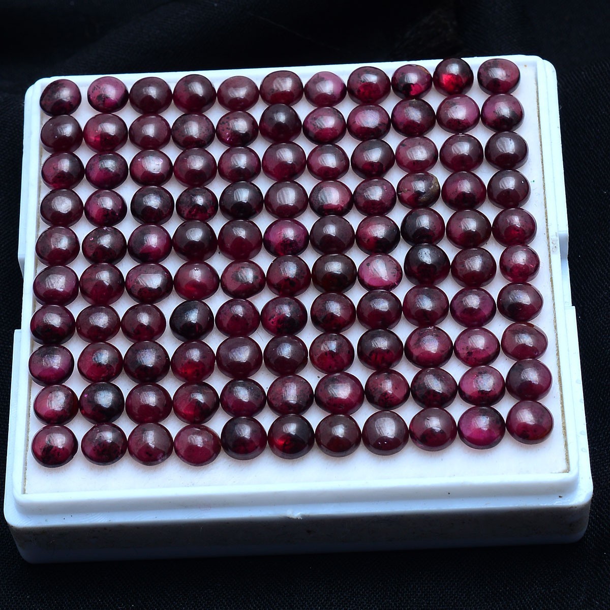 50 Pcs Natural Garnet 5mm Round Cabochon Untreated Loose Gemstones Wholesale Lot
