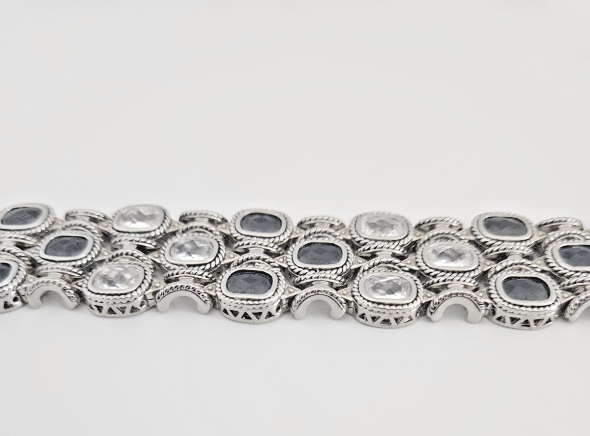 CZ Spinel Tennis Gemstone Luxury Ornate Bracelet Bangle Jewelry Accessory