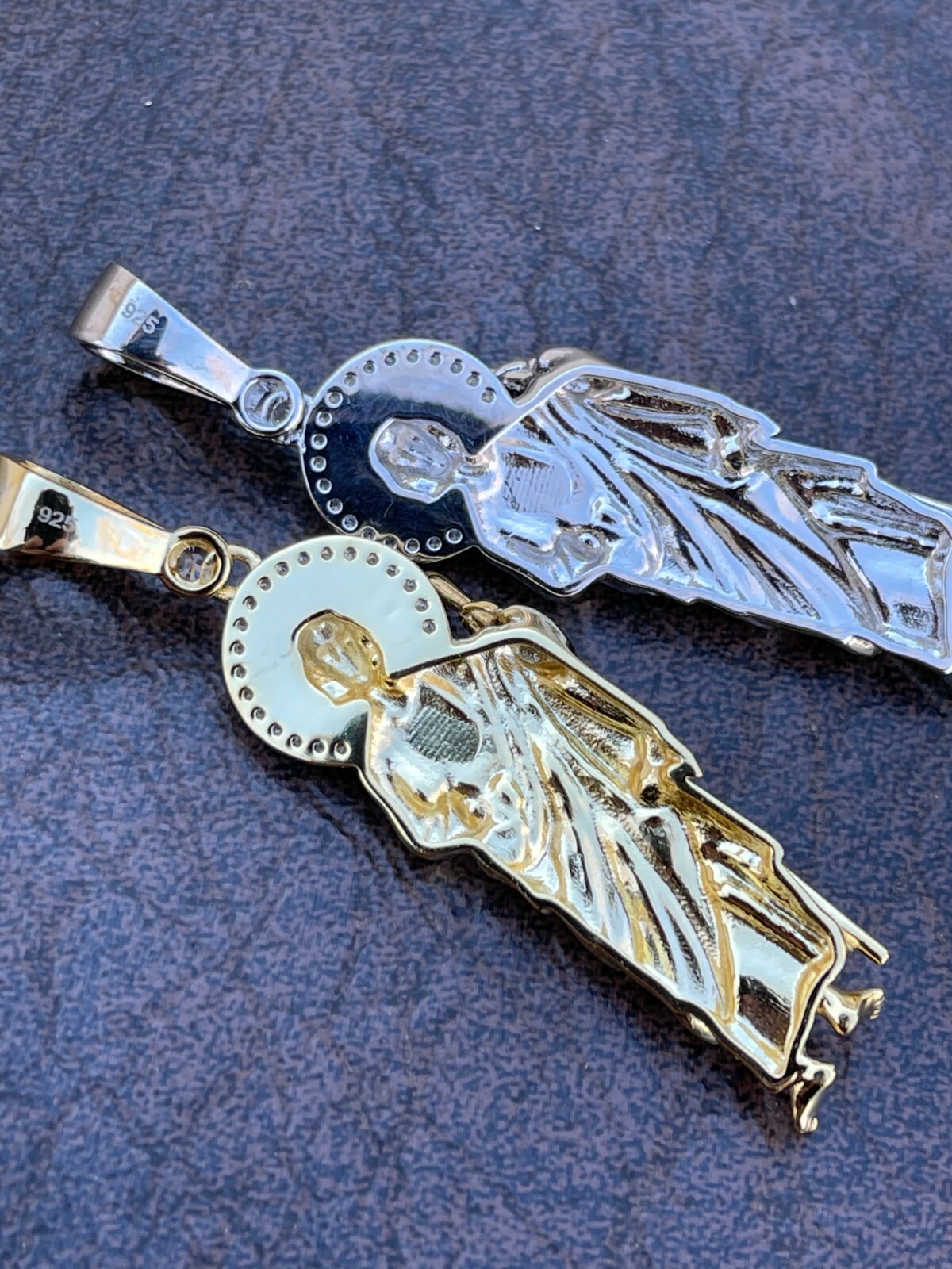 Men’s Real Solid 925 Sterling Silver/Gold Plated St Jude San Judas Tadeo Pendant