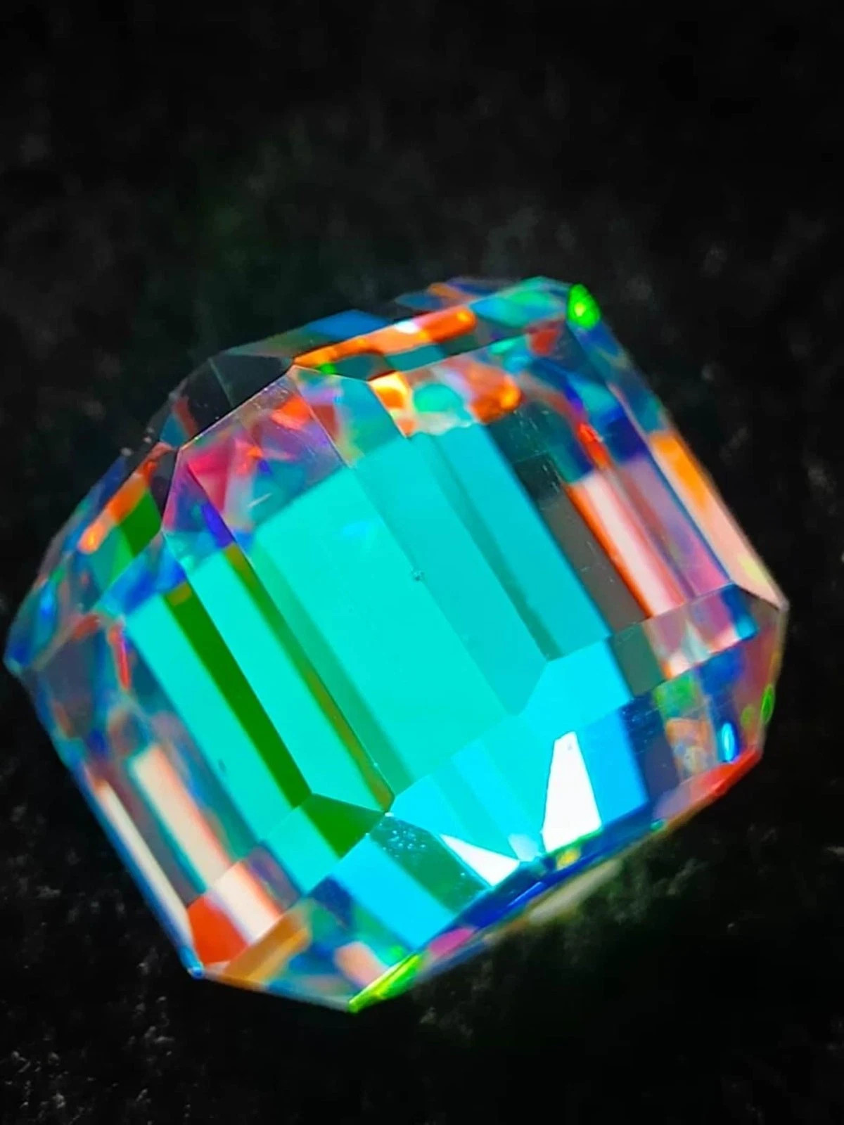 Natural Mystic Topaz 50.5 CT Flawless Rainbow Color Cube Cut Certified Gemstone
