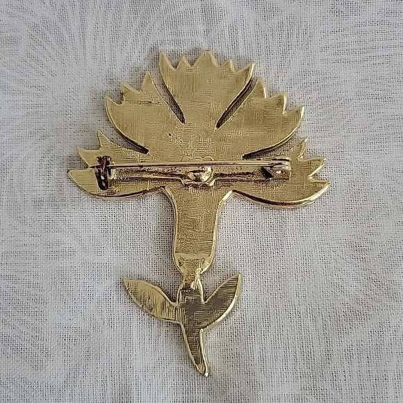 Blue, Green & Gold Floral Bouquet Pin