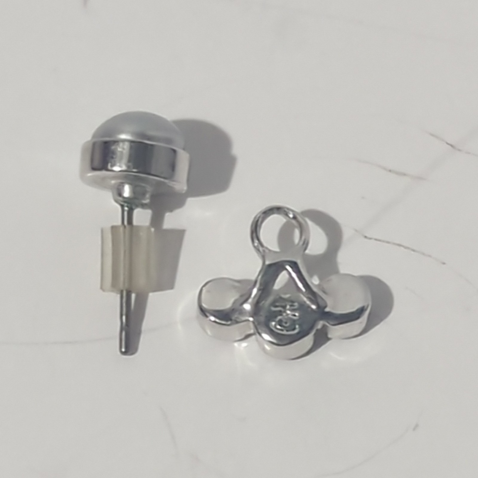 Retired Touchstone Crystal Swarovski POSH Grey Pearl Jacket Earrings 2-in-1