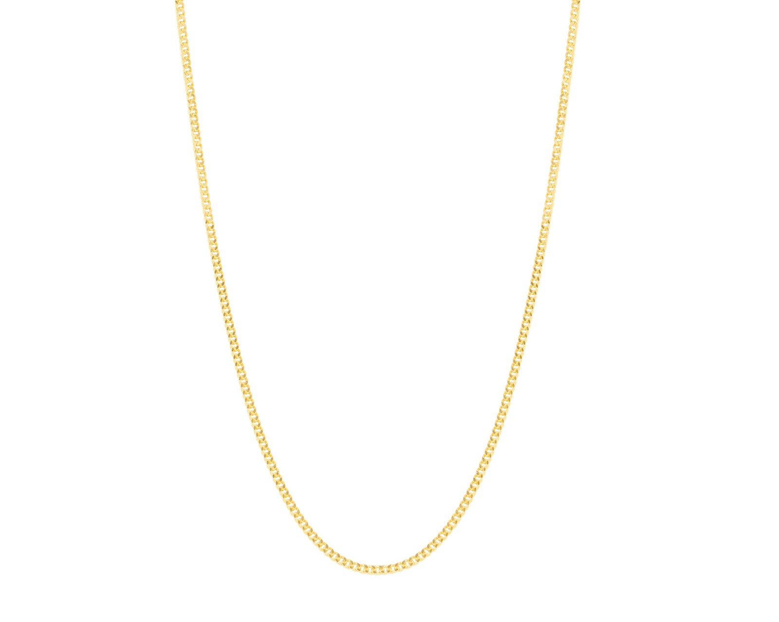Floreo 10k Yellow Gold 1mm Solid Miami Cuban Gourmette Chain Necklace
