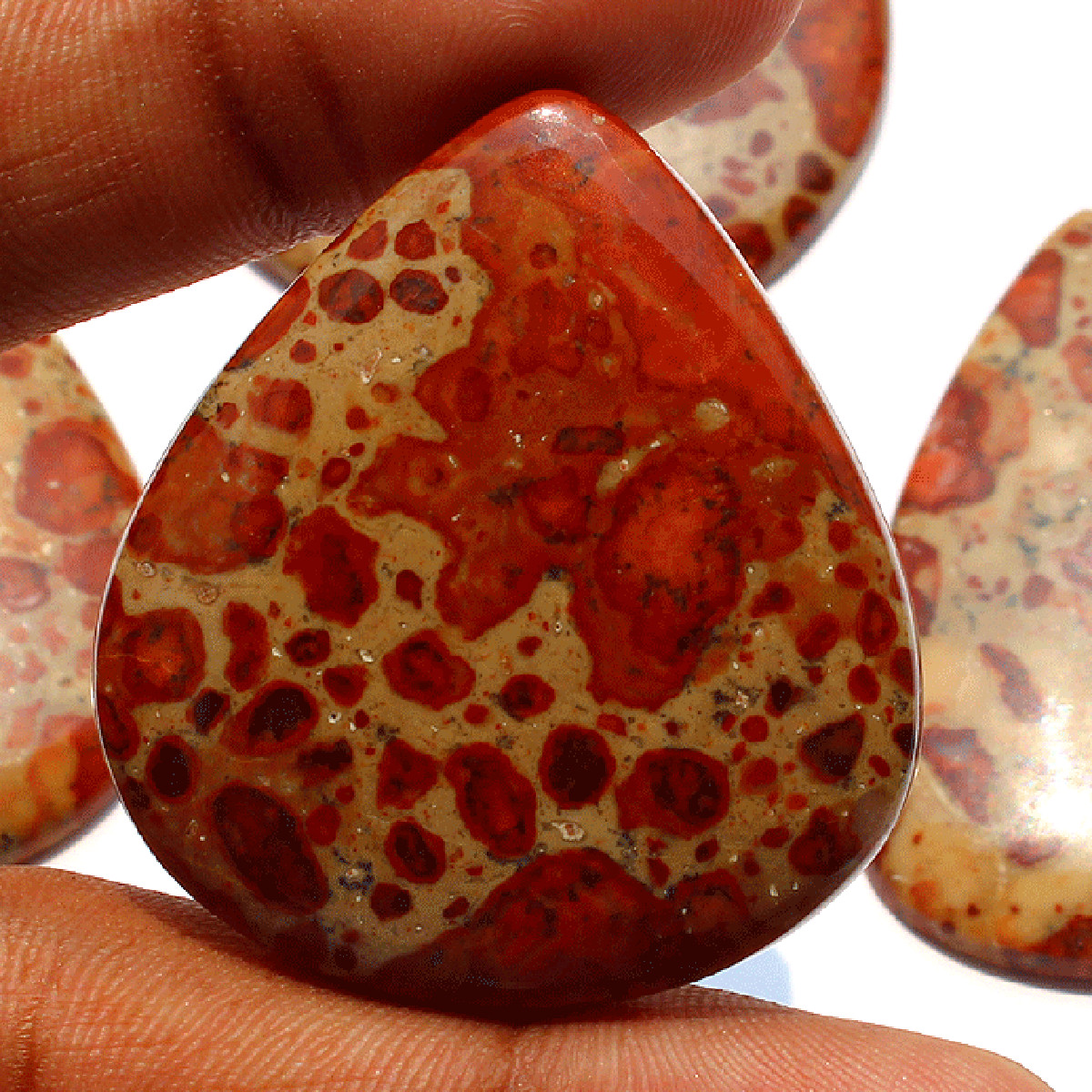 4 Pcs Natural Asteroid Jasper Untreated 41.7mm-48mm Cabochon Loose Gemstones Lot
