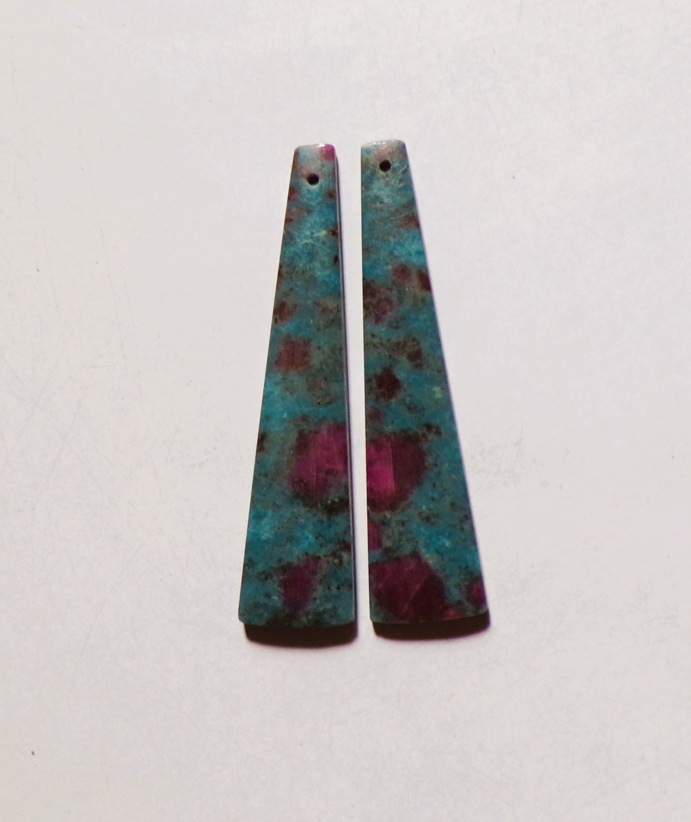50.00 Cts Natural Kyanite Ruby Drilled Cabochon Match Pair Gemstone 52.5X13MM 62