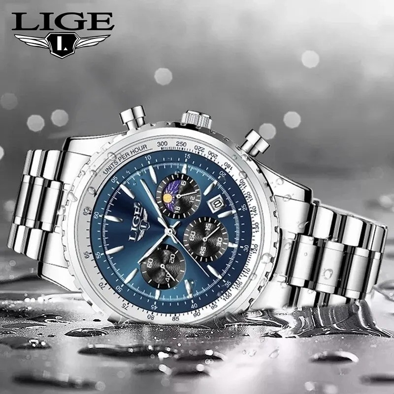 LIGE 2024 Top Brand Luxury New Men Watch Quartz Man Watches Waterproof Luminous