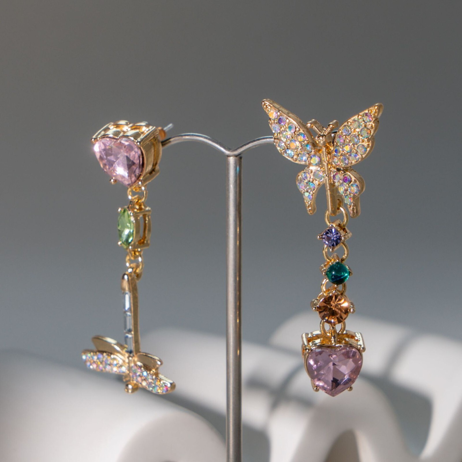 Asymmetrical fresh sweet earrings stud earrings female Earings