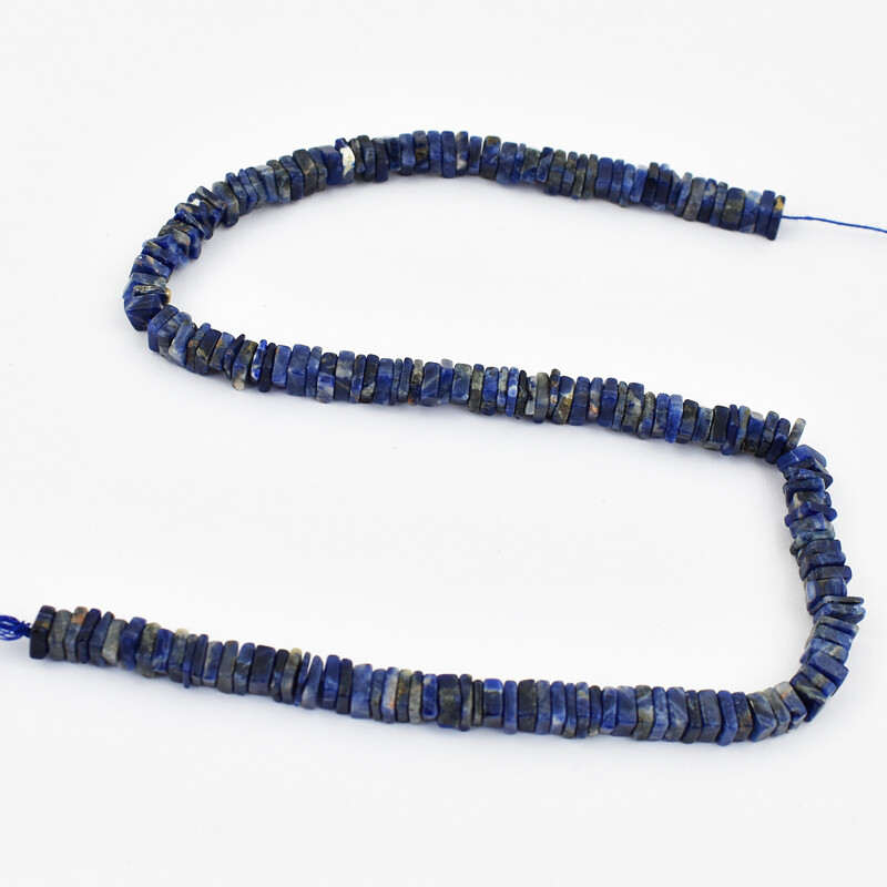 190.00 Cts / 14 Inches Earth Mined Blue Sodalite Heishi Beads Strand NE-34E252
