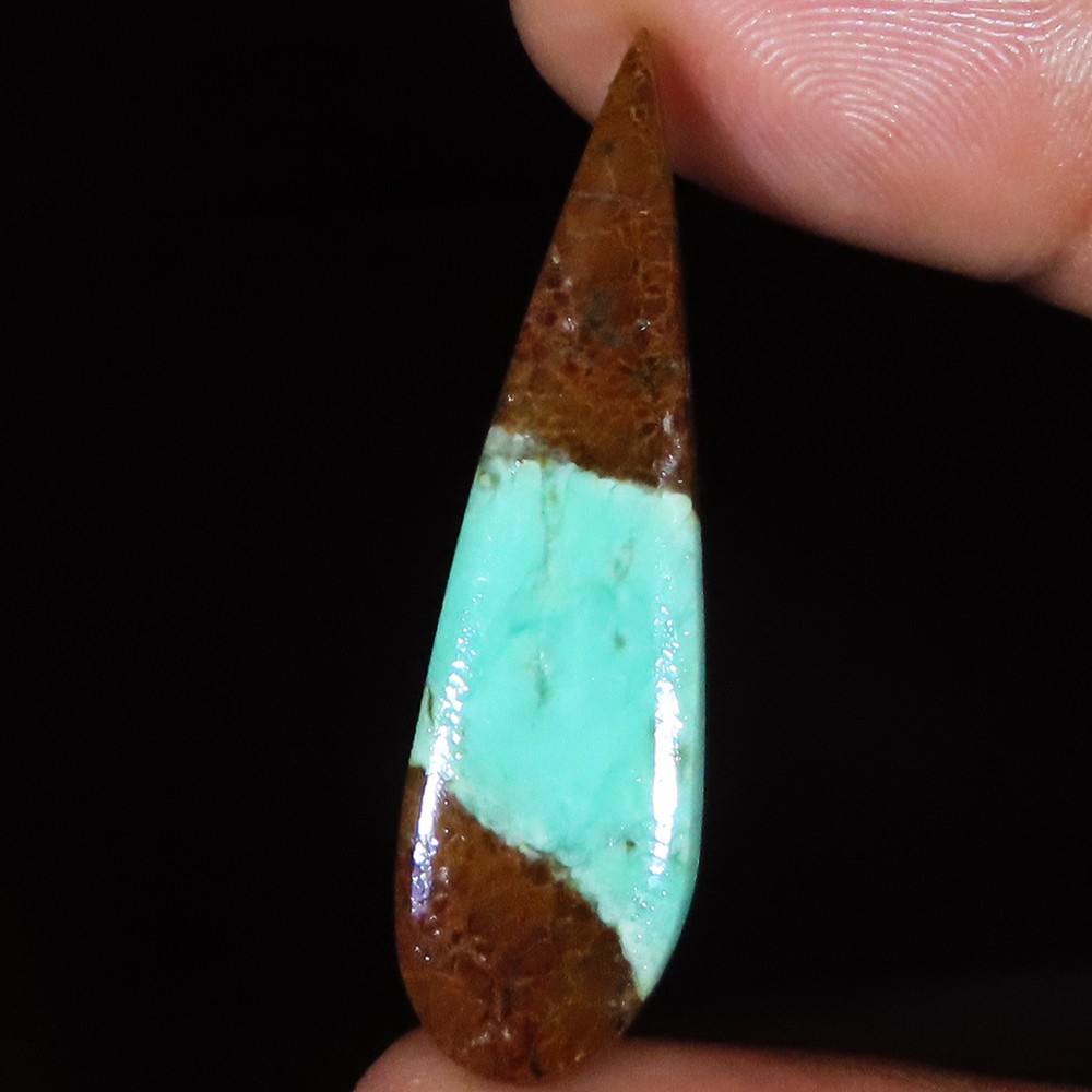 12.30 Cts 100% Natural Bio Chrysoprase Pear Cabochon Gemstone 10x39x3 mm LP182