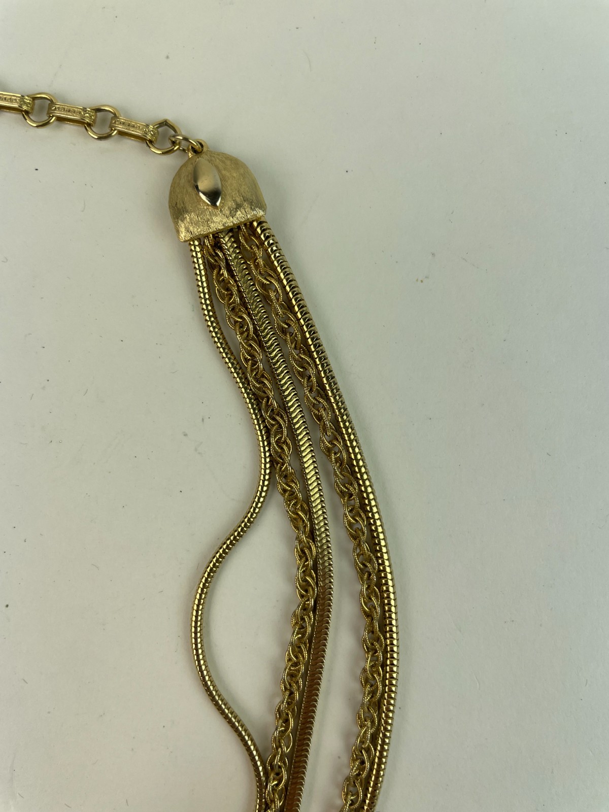 VTG 50s Gold Plate Multi Strand Choker Necklace 16.5”