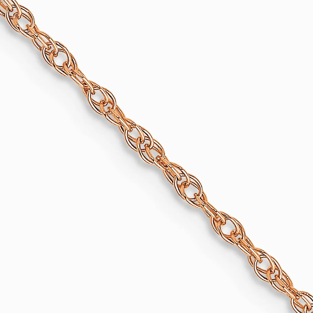 14K Rose Gold 1.15mm Carded Cable Rope Chain Necklace 16″-24″