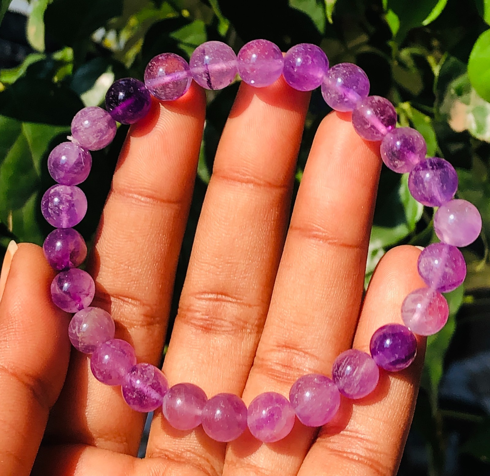 Very Attractive Purple Amethyst 100.00 Cts Stretchable Bracelet Beaded RK 58AZ24