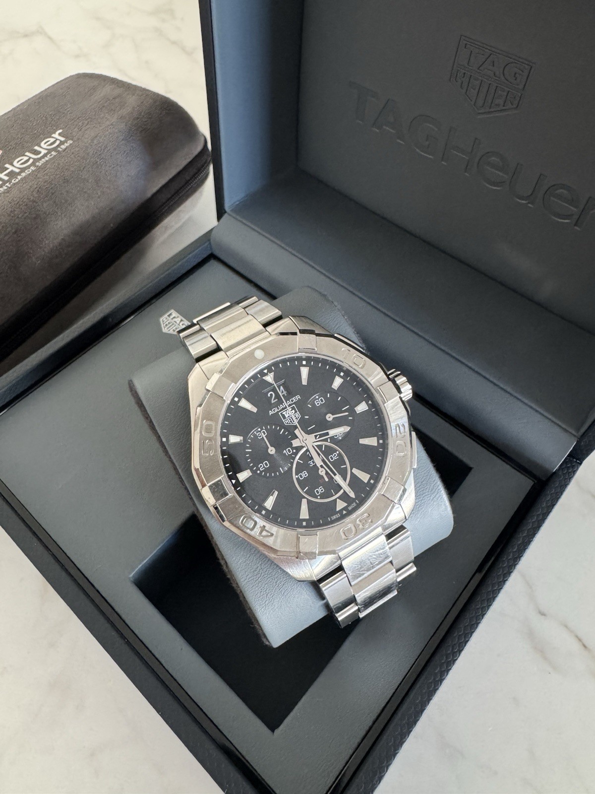 TAG Heuer Aquaracer CAY1110-0 Quartz Chronograph Black Dial 43mm 300m