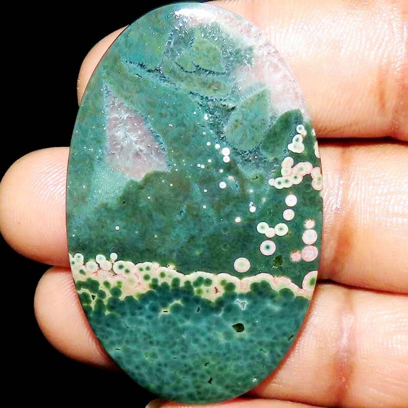 Unique Designer Natural Ocean Jasper Oval Cabochon 97.95CT 37X60X5mm stone BC-10