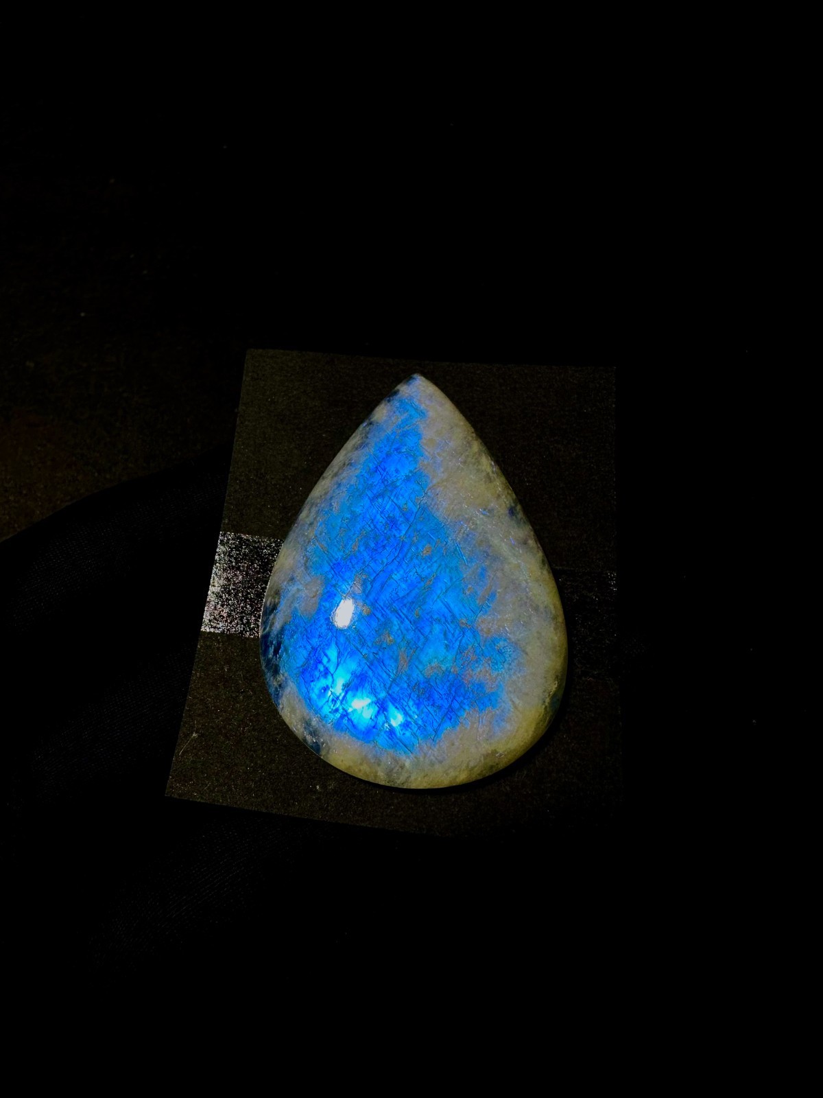 Blue Fire Moonstone, Rainbow Moonstone Gemstone Blue Flashy Moonstone Cabochon