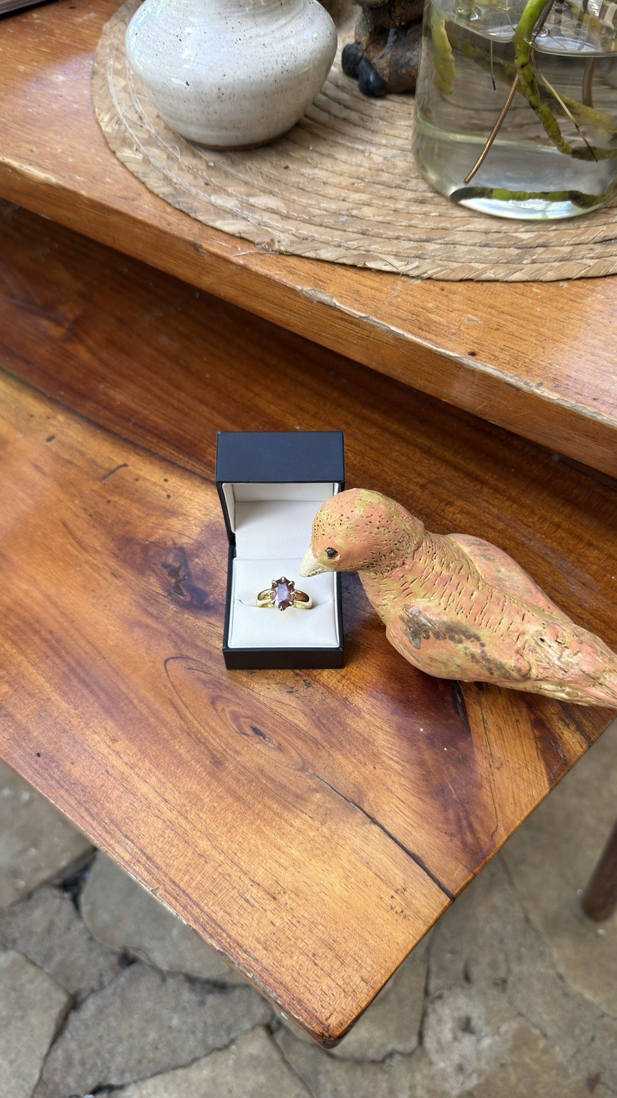 18K Solid Yellow Gold Natural Colour-Change Sapphire Solitaire Ring — 4.33ct