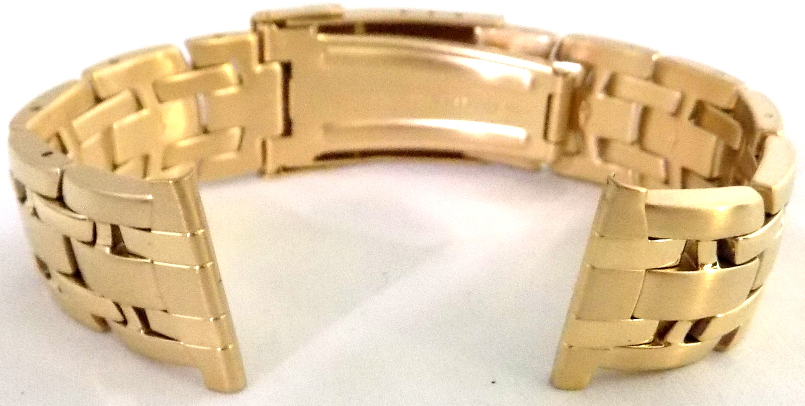 6 3/4″ 173mm Long New 22mm Gold Tone Bracelet Watch Band Trifold Security Clasp